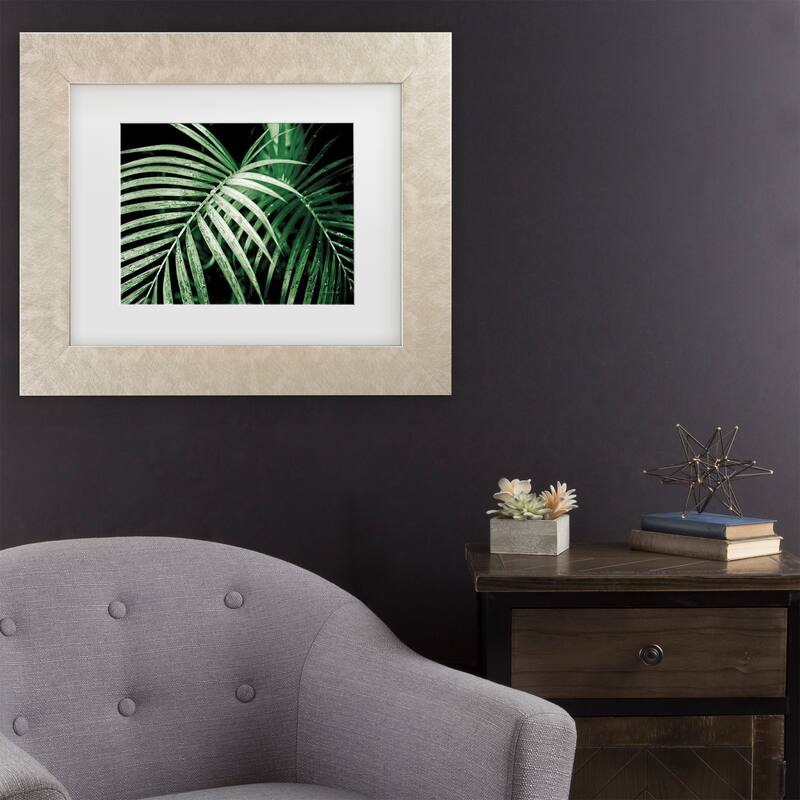 Debra Van Swearingen 'Palm Fronds Green' Matted Framed Art