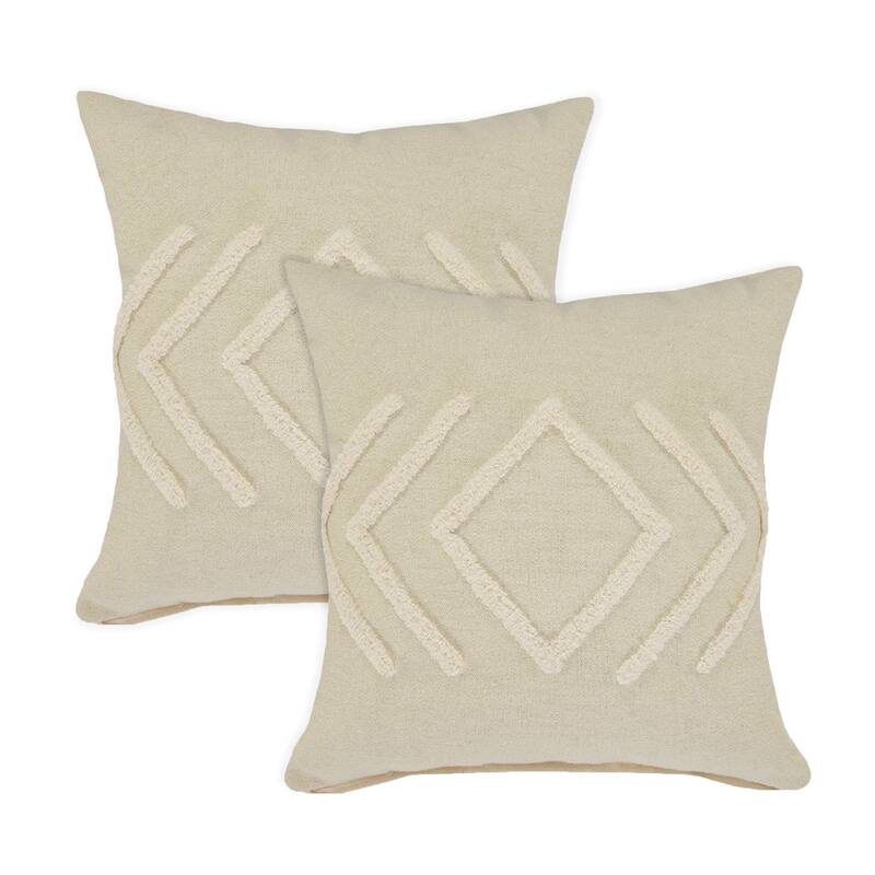 Seashore Dusty Blue/White Striped Cotton Throw Pillow, Set of 2