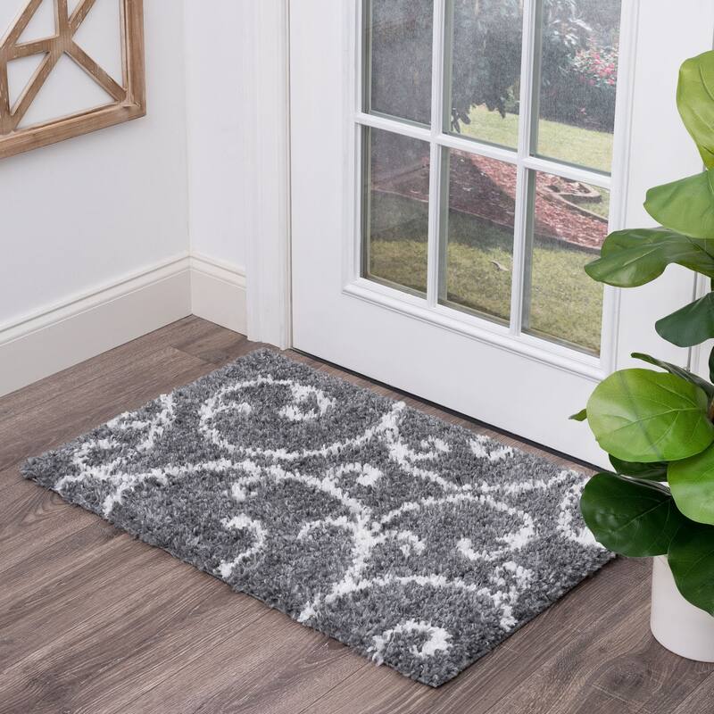 Sohni Shag Farmhouse Floral Indoor Area Rug
