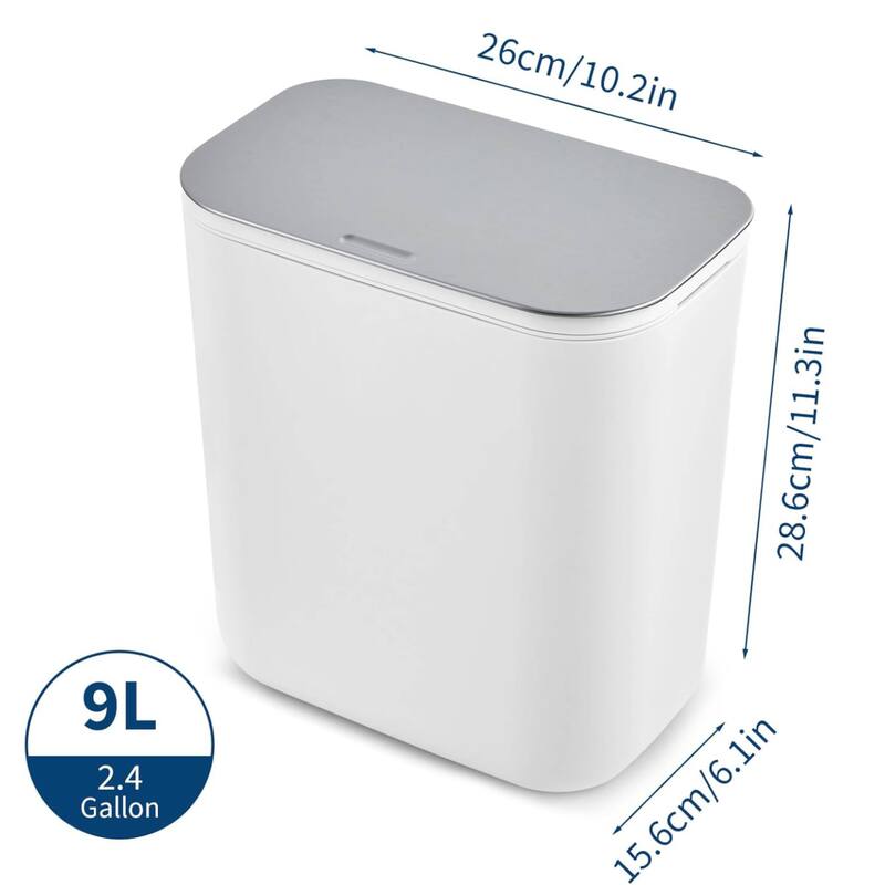 2.38 Gallon Compost Bin Hanging Trash Can with Stainless Steel Lid for Kitchen、Bathroom