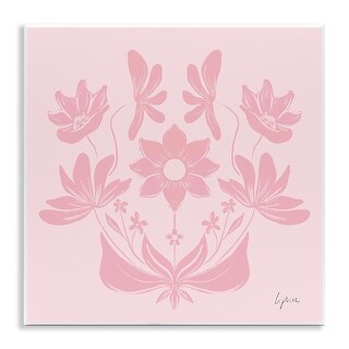 Stupell Pink Floral Symmetrical Wall Plaque Art Design By Lucille Price ...