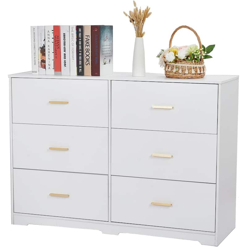 Dresser for Bedroom with 6 Drawers, Modern Closet Dressers Chest of Drawers
