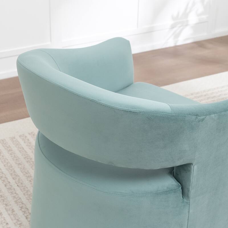 SEYNAR Modern Glam Velvet Accent Armchair Open Back with Ottoman