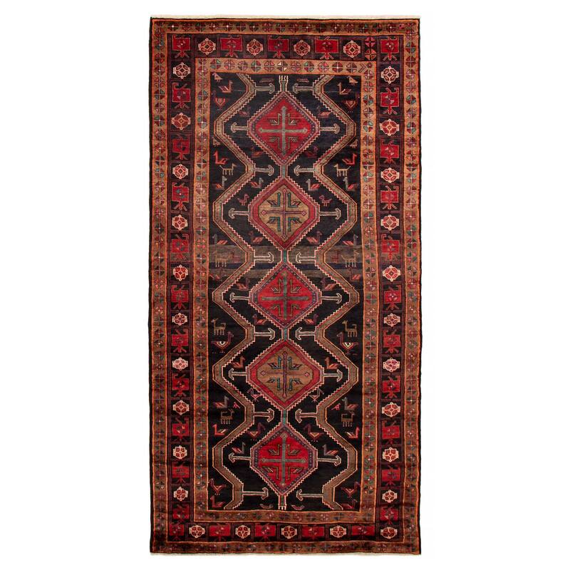 ECARPETGALLERY Hand-knotted Konya Anatolian Dark Navy Wool Rug - 5'0 x 10'2 - Dark Navy - 5'0 x 10'2