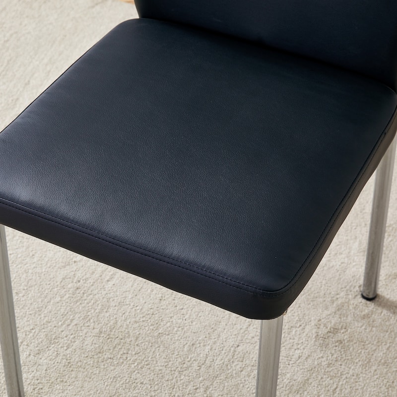 Luxury Simple Chair-Set Of 4 Dining Chair With Metal Leg.The Chair Back Has A Vertical Stripe Design