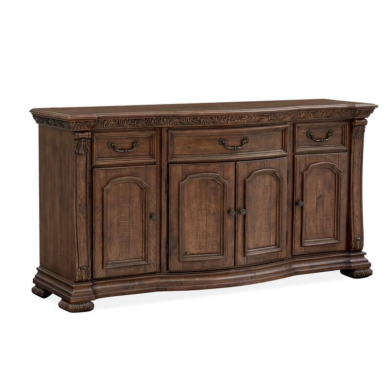 Magnussen Home Durango Willadeene Brown Buffet - 68.63''W x 20''D x 36''H - 68.63''W x 20''D x 36''H - Willadeene Brown