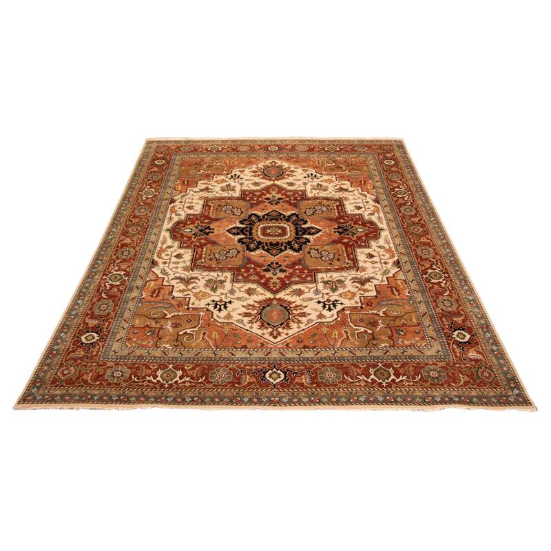 ECARPETGALLERY Hand-knotted Jules Sultane Ivory Wool Rug - 11'9 x 14'9