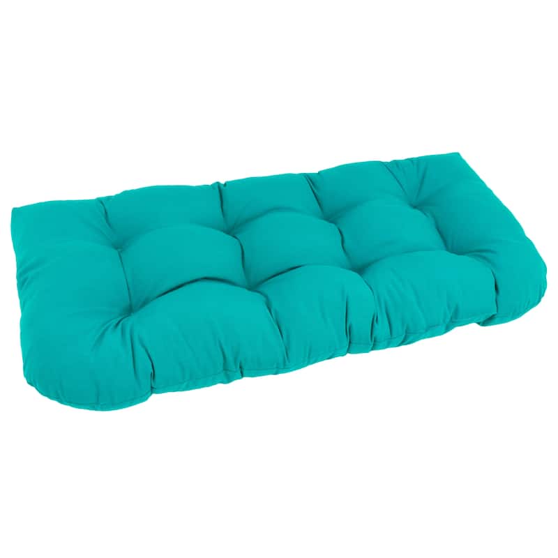 42-inch by 19-inch Twill Rounded Back Bench/Loveseat Cushion - 42 x 19 - Aqua Blue
