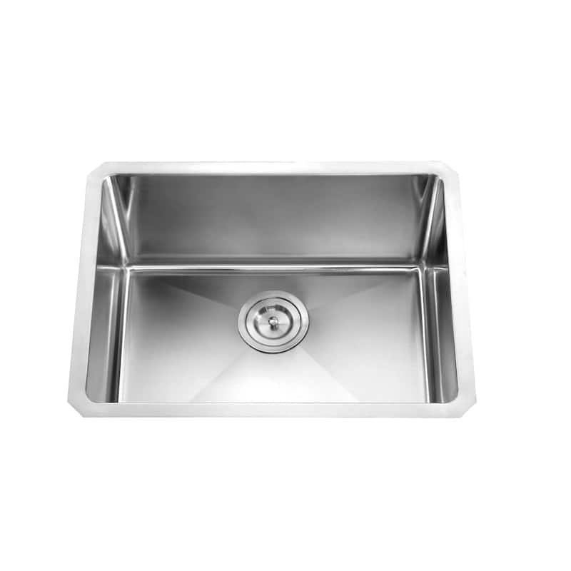 Dowell Undermount Single Bowl Stainless Steel Kitchen Sink - Small Radius Corners - 21W x 16L x 10D