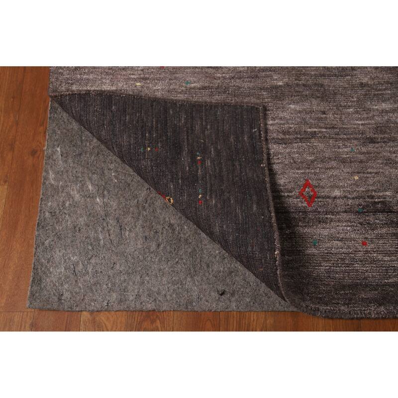 Hand Knotted Oriental 100% Wool Carpet Tribal Tribal Brown Gabbeh Area Rug - 9' 11'' X 8' 0''