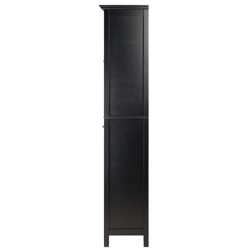 Burgundy Wine Display Tower, Black - 18.11 x 12.99 x 66.85 inches