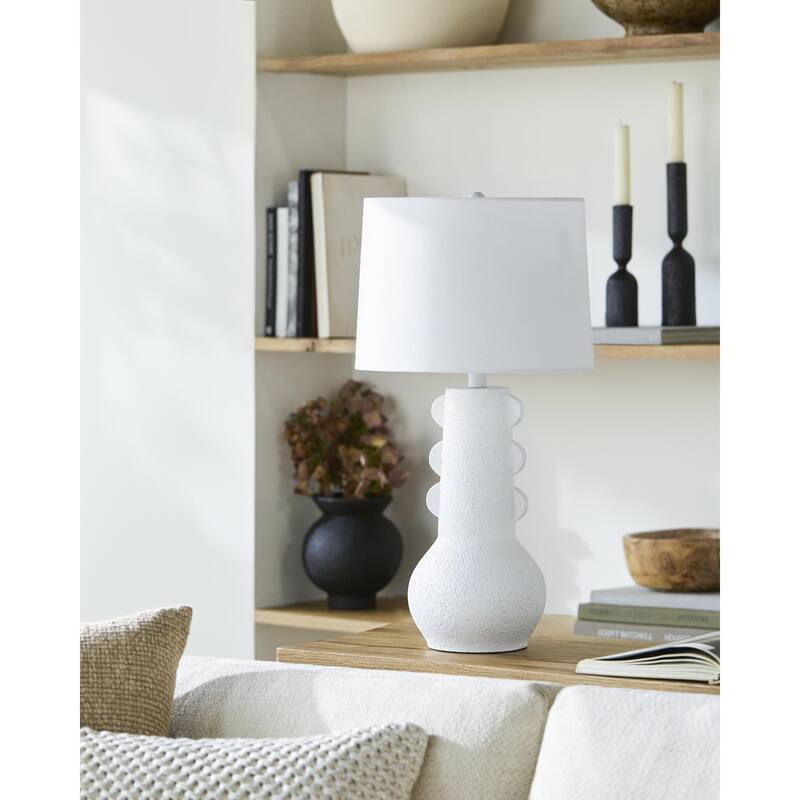 Livabliss Callander Rustic Accent Table Lamp - 25"H x 13"W x 13"D - White