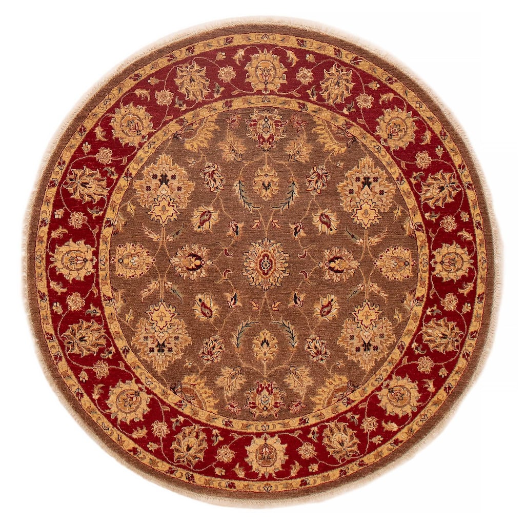ECARPETGALLERY Hand-knotted Jamshidpour Brown Wool Rug - 6' x 6'