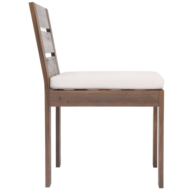 7 Piece Outdoor Dining Table and Chair Set, Acacia Wood Patio Furniture Set with Rectangular Table and 6 Dining Chairs
