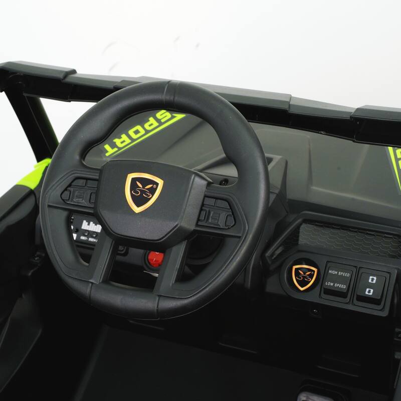 Kids Ride-On Car Electric Vehicle with Remote Control & Music, Green Toddler Vehicle Off-Road Toy Car