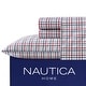preview thumbnail 37 of 139, Nautica Cotton Percale Deep Pocket Bed Sheet Sets Full - Boating Tattersall