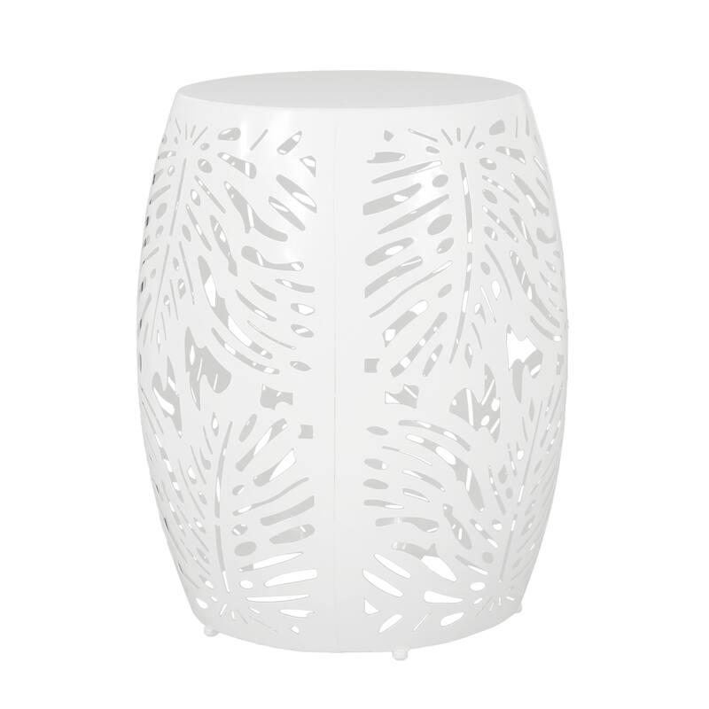 Metal End table -Large - White