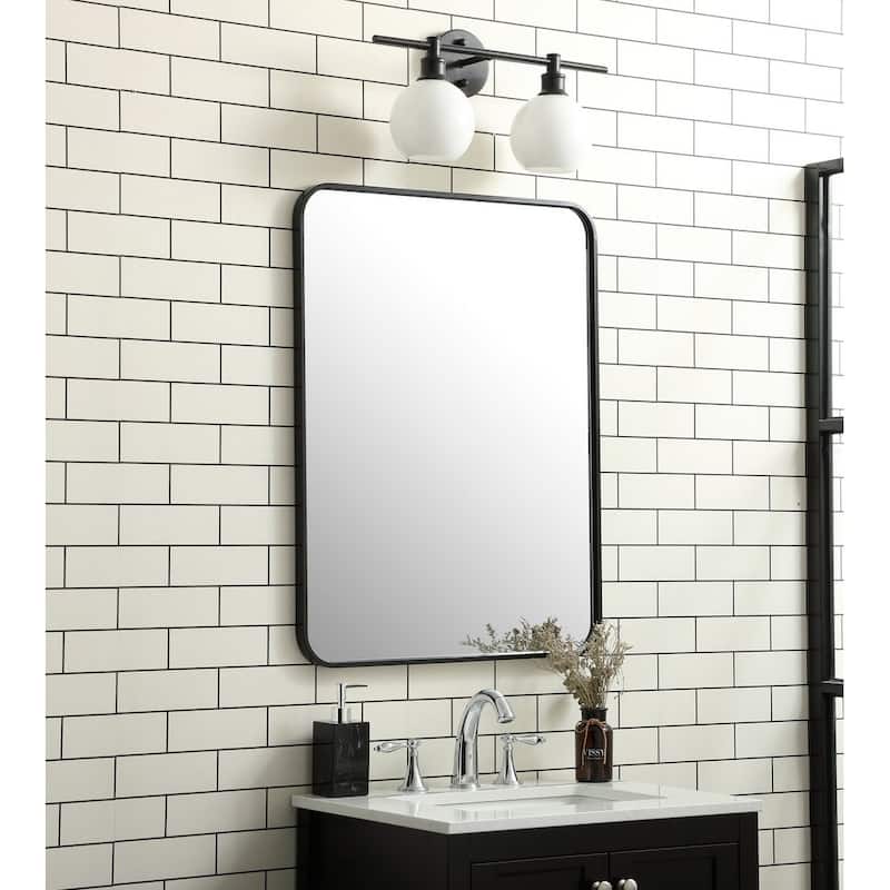 Ezra Soft Corner Metal Rectangular Mirror