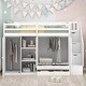 preview thumbnail 2 of 14, Twin Size Loft Bed with 3 Shelves, 2 Wardrobes and 2 Drawers, Ladder with Storage,Multifunctional Loft Bed
