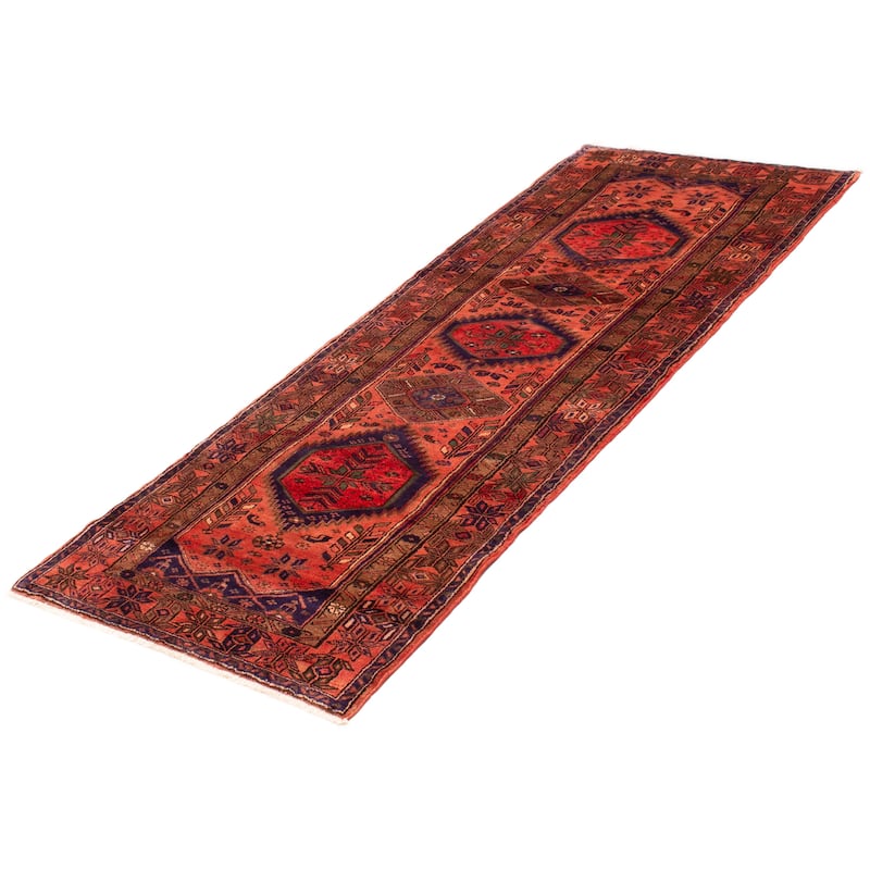 ECARPETGALLERY Hand-knotted Anadol Copper Wool Rug - 4'1 x 10'4