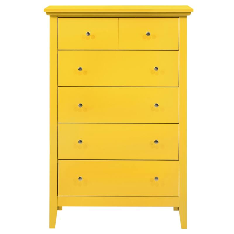 Wooden 5-Drawer Bedroom Chest - 48" - Yellow