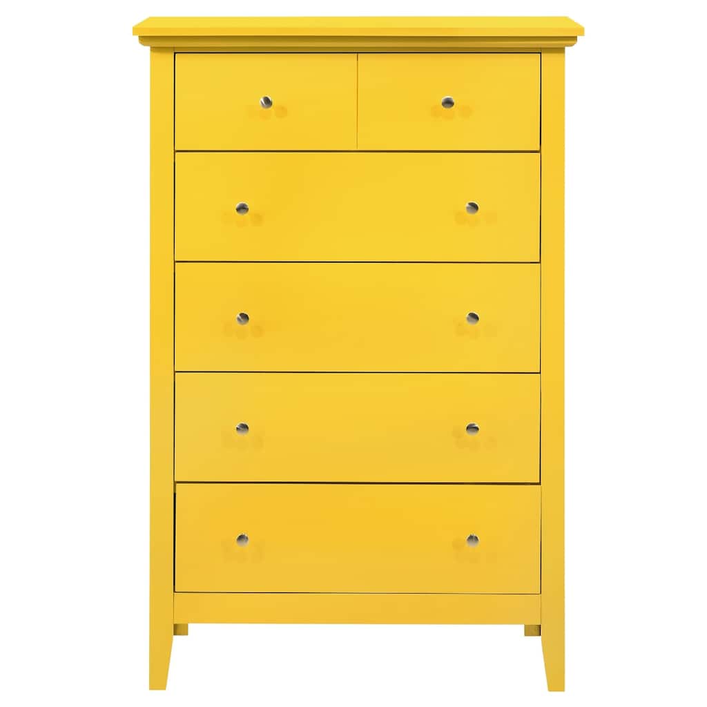 Wooden 5-Drawer Bedroom Chest - 48" - Yellow