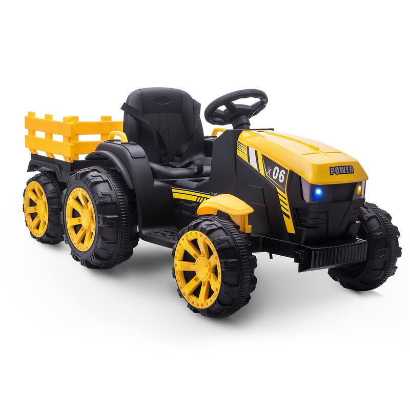 12V Kids Ride On Tractor with Trailer