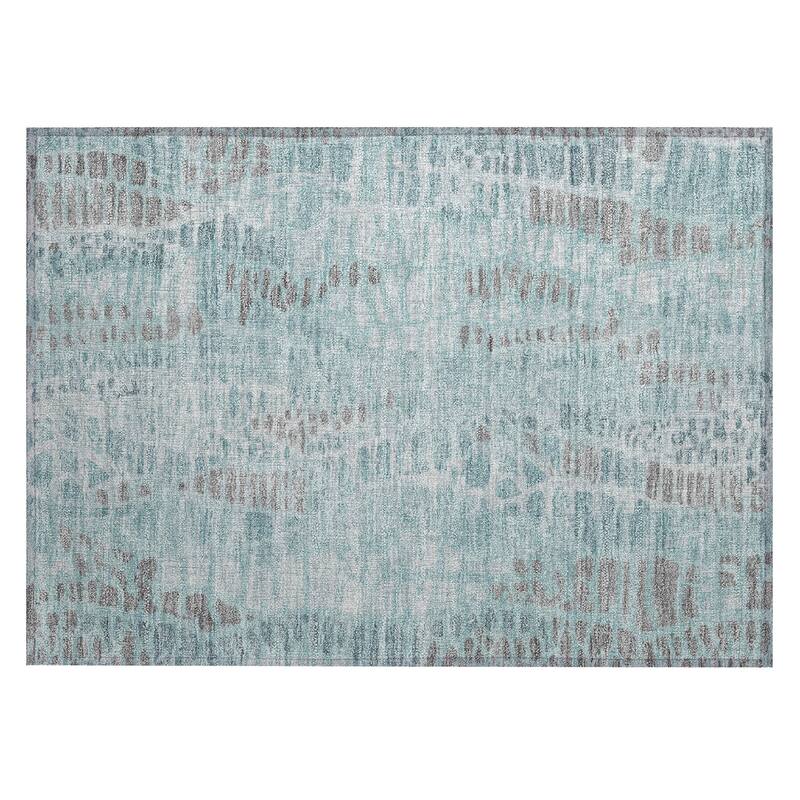 Machine Washable Indoor/ Outdoor Modern Imprints Chantille Rug