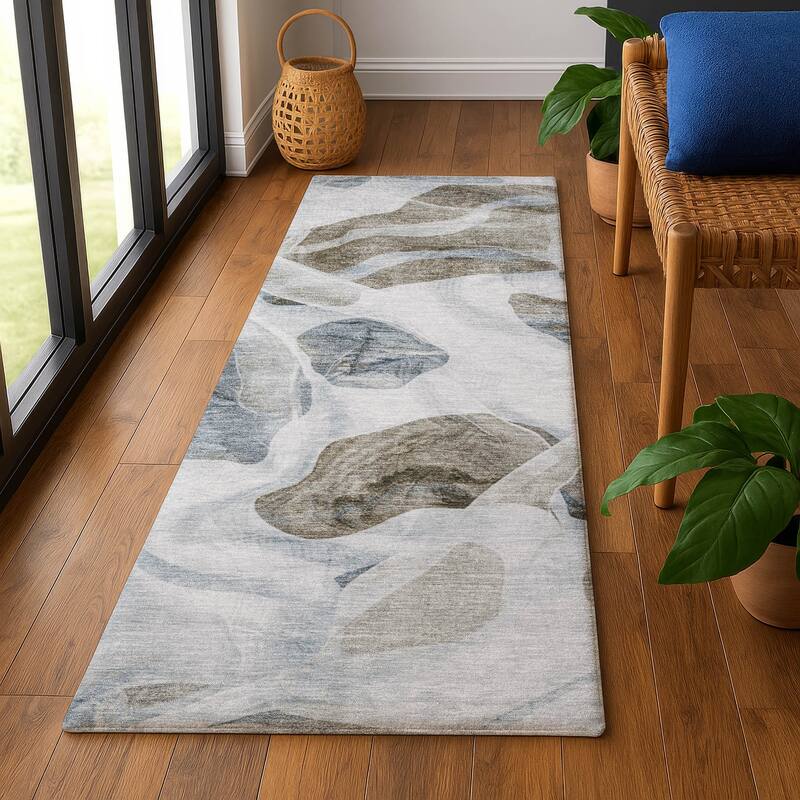 Premium Washable Super Soft Contemporary Jenna Mayfield Rug - Sky - 2'3" x 7'6"