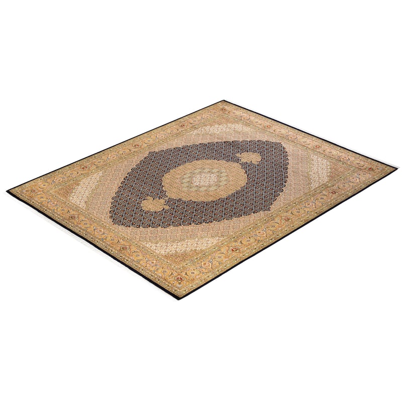 Overton Hand Knotted Wool Vintage Inspired Traditional Mogul Blue Area Rug - 8 x 10