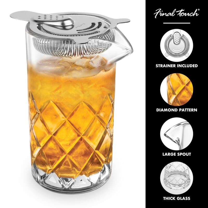 Final Touch Yarai Mixing Pitcher with Hawthorne Strainer