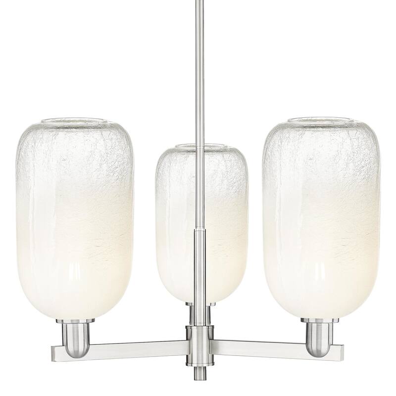 Innovations Lighting 716-3CR-17-18 Brookhaven Cloche Chandelier - Satin Nickel / Opal