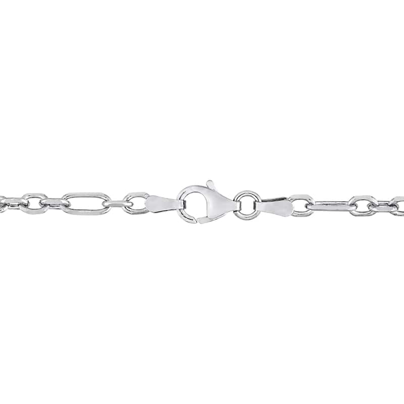 Miadora Sterling Silver Diamond Cut Figaro Rolo Necklace