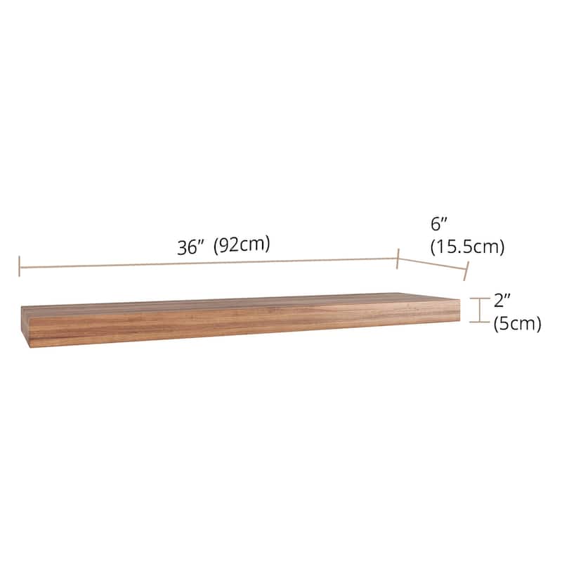 Manada Hollow Floating Teak Wall Shelf