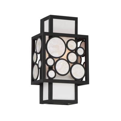 Mosaic - 1 Light Wall Sconce With White Cloth Shade