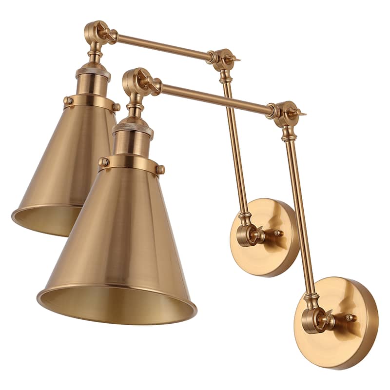 Elliot 7" Adjustable Arm Metal LED Wall Sconce, Chrome by JONATHAN Y