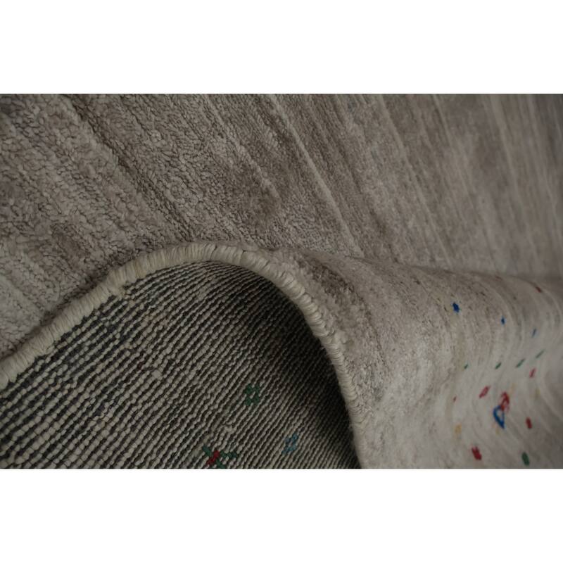 Hand Knotted Oriental 100% Wool Carpet Tribal Animal Pictorial Beige & Ivories Gabbeh Area Rug - 12' 4'' X 9' 4''