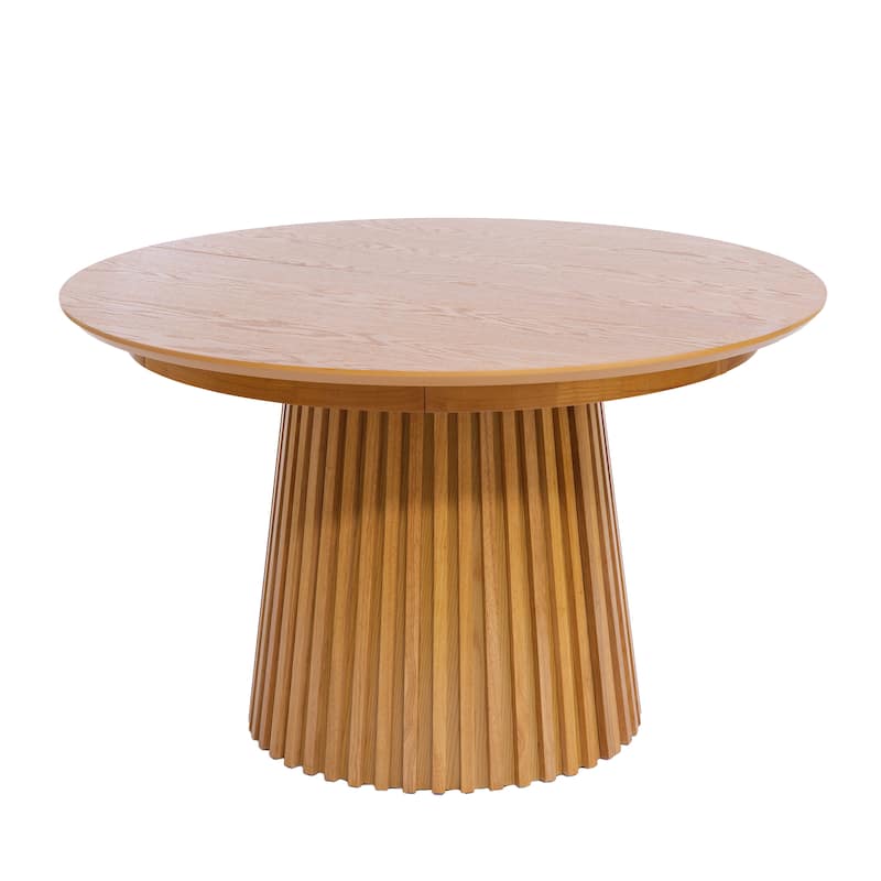 Christopher Knight Home - Camden Modern Expandable Oval Dining Table Base with Fluted Pedestal Design