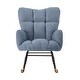 preview thumbnail 31 of 51, Teddy Fabric Tufted Glider Rocking Chair with Metal Frame