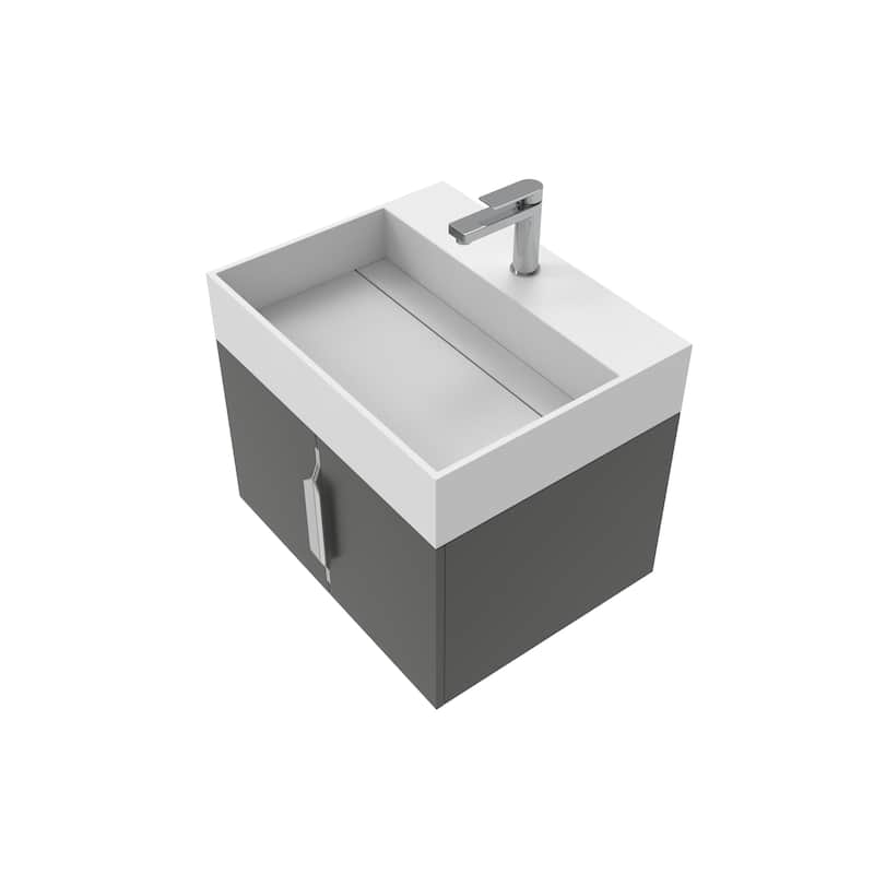Amazon 24" Wall Mounted Bathroom Vanity Set w/ White Top