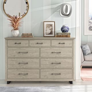 FESTIVO 64 in. Wide 9-Drawer Dresser in White | Mathis Home