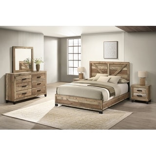 Best Quality Weathered Brown Panel Bedroom Sets