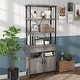 preview thumbnail 1 of 7, DH BASIC Farmhouse Vintage Grey Oak 5-Shelf and 2-Drawer 2-Cabinet Bookcase by Denhour Vintage Grey Oak