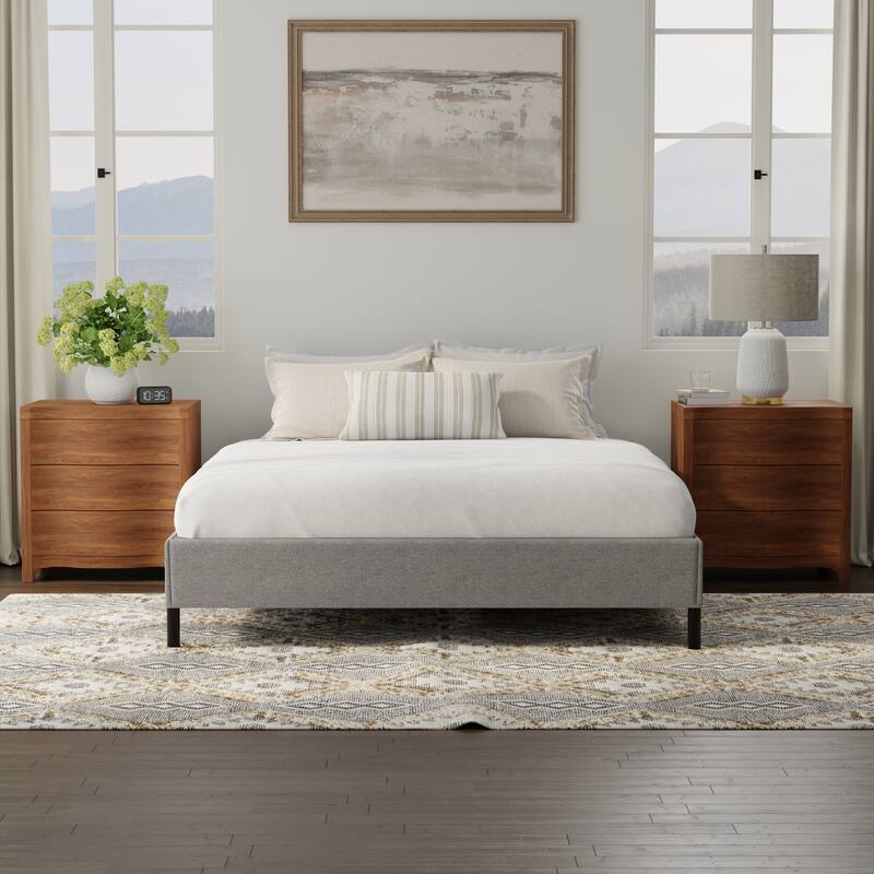 Black and Gray Twin XL Bed Foundation with Universal Compatibility