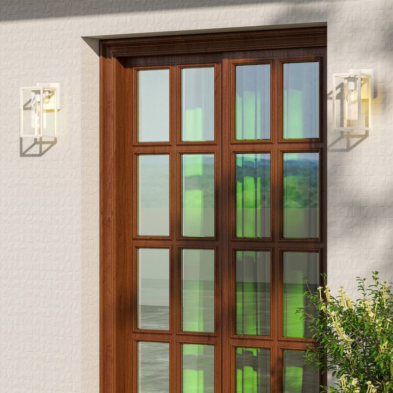 2 Pack Outdoor Wall Lights, Outdoor Wall Lantern with Glass Shade