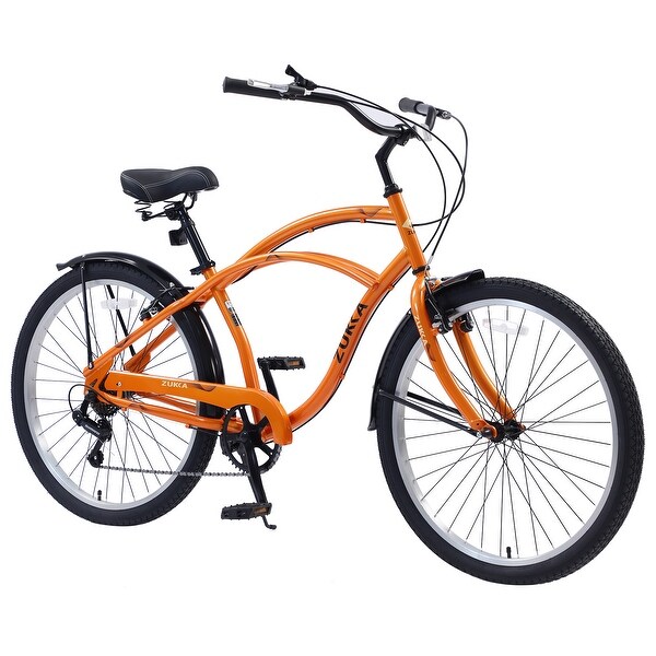 155mama⭐︎^_^ 7-Speed City Bike for Women with Basket, 26 Inch Steel Frame