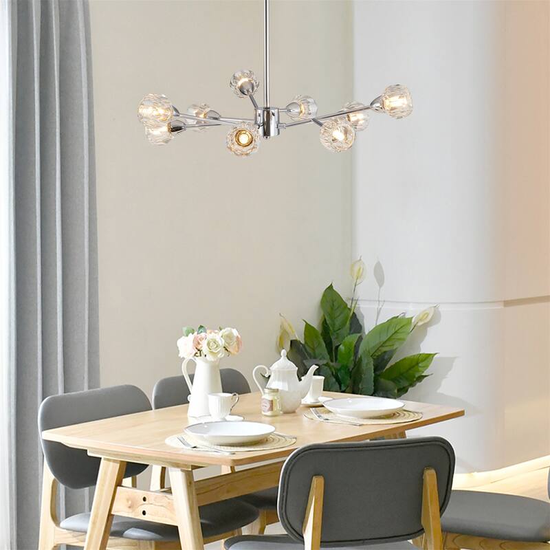 9 Lights Crystal Chandeliers(Bulbs Not Included)