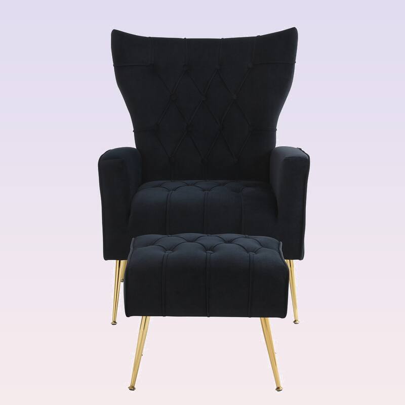 Modern Accent Chair with Ottoman for Living Room