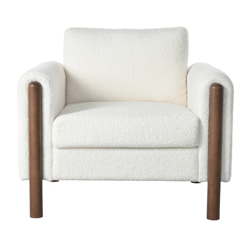 White 33.5" Upholstered Accent Chair