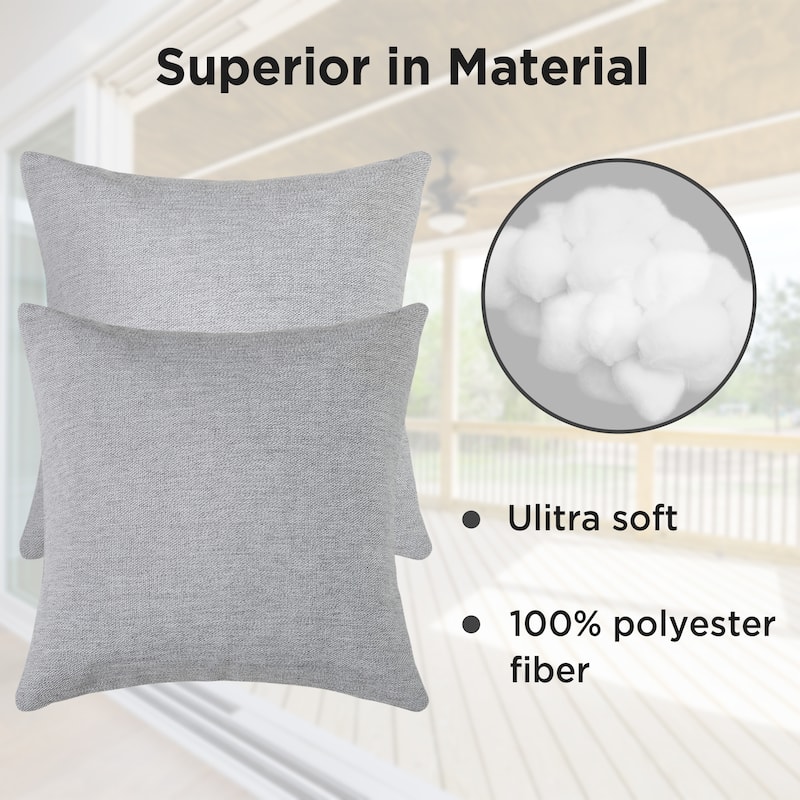 Cooling Outdoor Pillows with Pure Cotton Cover Set of 2